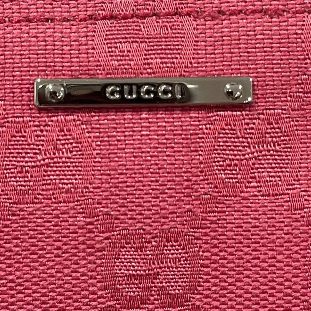 Gucci GG Canvas Pouch Bag Dark Pink/Raspberry (128556)